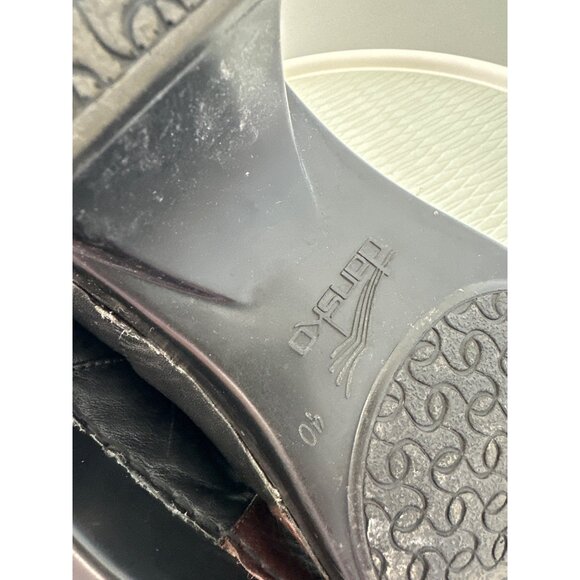 Dansko Tenley Slip On Clog Size 40 Round Toe Leather Black Career Professional - Picture 7 of 9